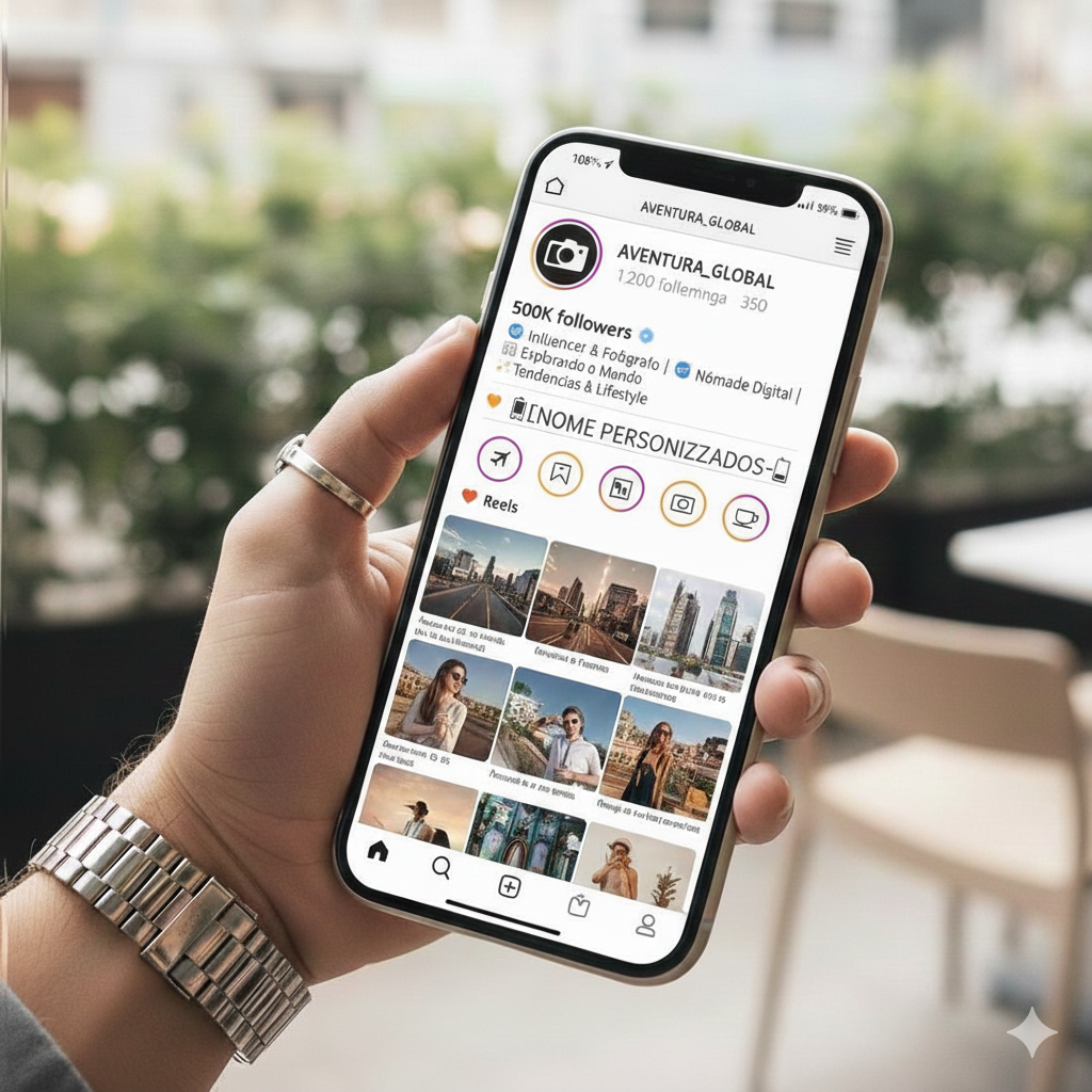 Exemplo de biografia do Instagram usando fontes personalizadas e símbolos